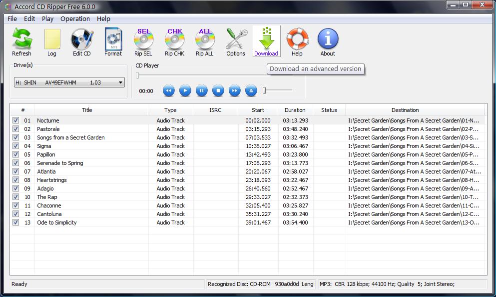 FREE CD Ripper, CD to MP3, Windows 10/8.1/7 compatible
